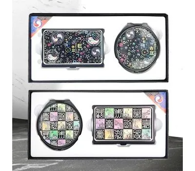 한글태극,신문자도 자개 경량 명함케이스 손거울