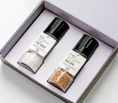 850º 제대로 구운 최상급 소금 글라인더 원형120ml 2조세트
